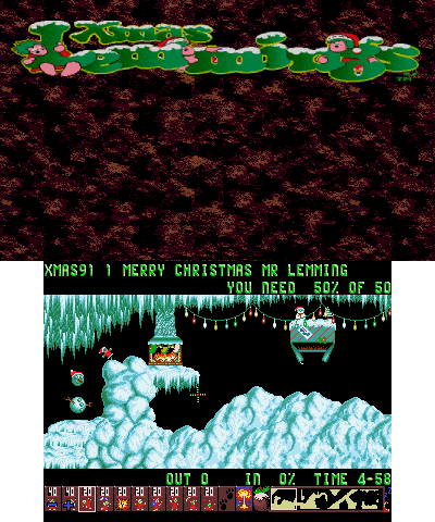 Xmas Lemmings game at