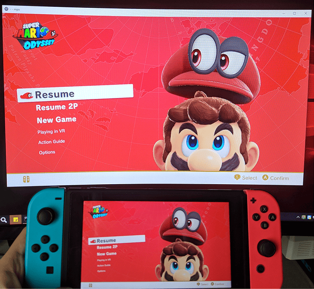 Unofficial Android port shown running on a Nintendo Switch