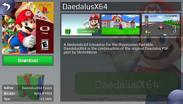 DaedalusX64 PSP - GameBrew