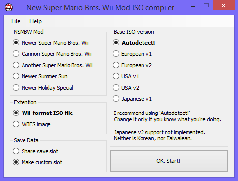 New Super Mario Bros. Wii Mod Compiler - GameBrew